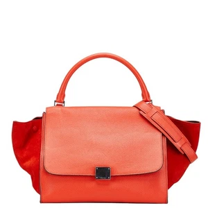 CELINE Trapaces Handbag Shoulder Bag 2WAY Women 【Used】 - Picture 1 of 10