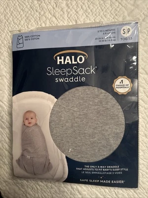 Halo сна мешок пеленки размер S 3-6 месяцев новый в упаковке. серый 13-18 фунтов - Изображение 1 из 2