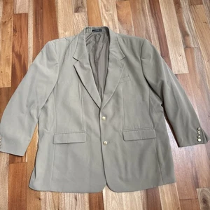 LL Bean Sakko Herren 52 Reg Khaki Beige Reiseblazer Polyester Utility Vintage - Bild 1 von 13