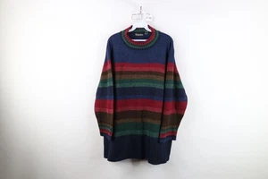 Vtg 90s Streetwear Womens 3X 4X Rainbow Striped Color Block Knit Tunic Sweater - Picture 1 of 10