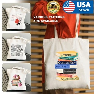 Bolsa de biblioteca una pila de libros bolsos de lona, regalos para lector, bolsa para maestro - Imagen 1 de 26