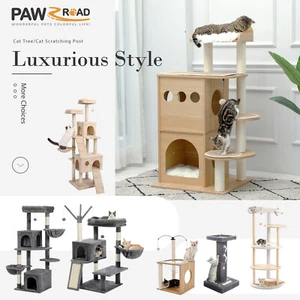 PAWZ Road Cat Tree Scratching Post Cats Play Condo Tower House Wooden Furniture - Picture 1 of 114