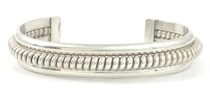 Vtg Native American Navajo Sterling Silver Cable Twist Rope Cuff Bracelet 32.2 g - Picture 1 of 5