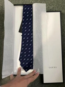Gucci Tie Navy Silk - Picture 1 of 3