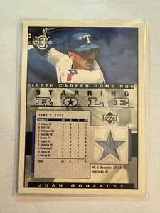 Patch Upper Deck 2003 Autentici Ruolo Protagonista Juan González - Foto 1 di 2
