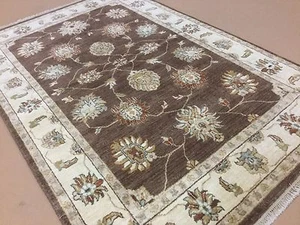 4'.0" X 6'.0" Brown Fine Classic Ziegler Oriental Area Rug Hand Knotted Wool - Picture 1 of 12