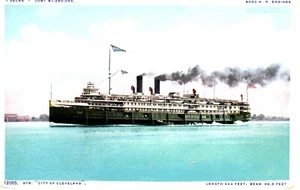 Vintage c1908 Dampfer Stadt Cleveland D & C Linie Passagierschiff Boot Postkarte - Bild 1 von 2