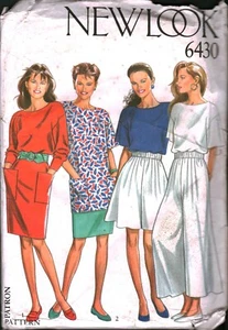 6430 Vintage NEW LOOK Schnittmuster Misses 90er Shorts Top Rock Hose Freizeit - Bild 1 von 2