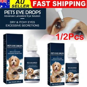 1/2Pcs Pet Eye Drops Eye Care Wash Cleaning Tear Stains Soothes Itching Fur Dog - Picture 1 of 13