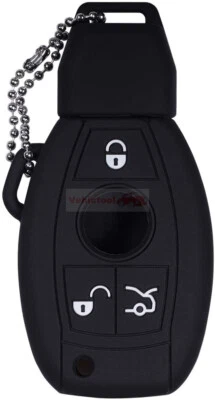 Funda Silicona Llavero Mando a Distancia 3 Botones Fit Mercedes Benz C E S Clase Negra Foto 1 de 4