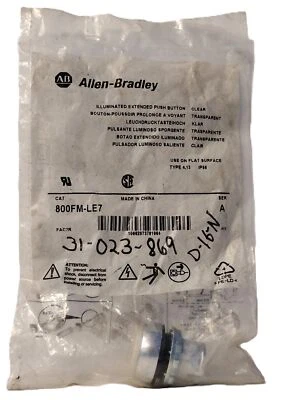 Allen-Bradley 800FM-LE7 Transparente Momento Iluminado Pulsador Extendido Foto 1 de 4