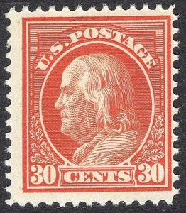 #420 F-VF MNH OG 30¢ FRANKLIN HEAD-PERF 12-GREAT LOOKING STAMP! (REM #420-2) - Picture 1 of 2