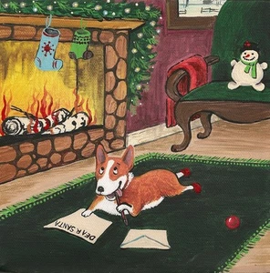 2x2 PUPPENHAUS MINIATURDRUCK GEMÄLDE RYTA MASSSTAB 1:12 WEIHNACHTEN CORGI SCHNEEMANN HAUST - Bild 1 von 1