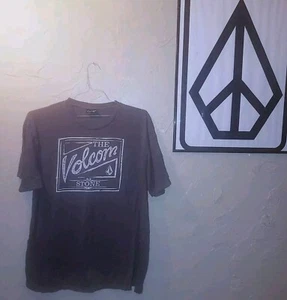 Mens Volcom Tan Brown White Logo Graphic Short Sleeve Basic Cotton Tee Shirt Top - Picture 1 of 10