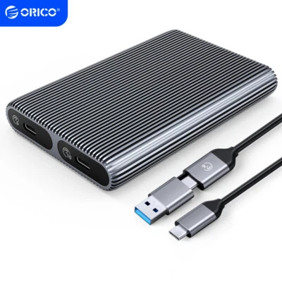 ORICO Dual M.2 NVMe SATA SSD Gehäuse M.2 Adapter 10Gbit/s USB C-zu-C/A-Kabeln