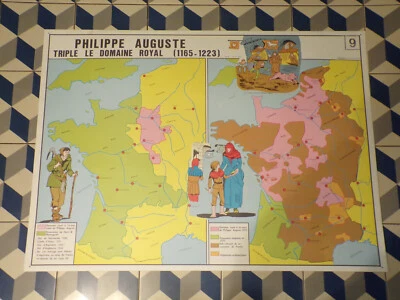 CARTE SCOLAIRE ROSSIGNOL-9.Philippe Auguste-10.La Guerre de Cent ans 1ère phase - Photo 1/2