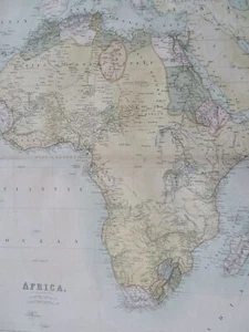 Africa Continent Mountains of the Moon Cape Colony Egypt 1865 Bartholomew map - Picture 1 of 4