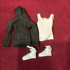 Fashion Royalty Doll OUTFIT White Tank top Sneakers Black Hoodie USED Homme Male
