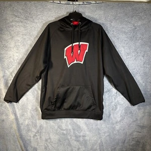 Wisconsin Badgers Colosseum Mens Red Black Pullover Hoodie XL Polyester - Picture 1 of 18