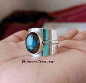 Labradorite Ring, Handmade Ring, Gemstone Ring, 925 Sterling Silver, GifAll size - Picture 1 of 12
