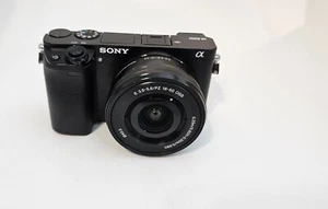 Sony A6000 24.3 MP Mirrorless Camera Black with 16-50mm lens, shutter count 1294 - Picture 1 of 6