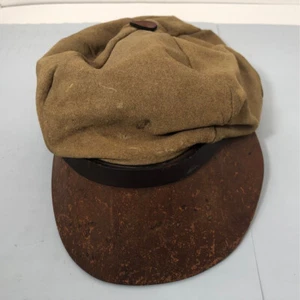Vintage Leather Men's Hat Cap Visor Very Old War Era? - Picture 1 of 16