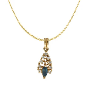 Brazilian Alexandrite color Change Dia Necklace Pendant in 14K YG - Picture 1 of 7