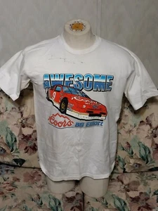 Vtg 1990 Signed  Bill Elliott Coors Light  T Shirt Vtg Nascar XL - Picture 1 of 5