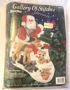 Bucilla Galleria di Punti KIT CALZE Bosco Natale 33252 Vintage 1993  - Foto 1 di 5