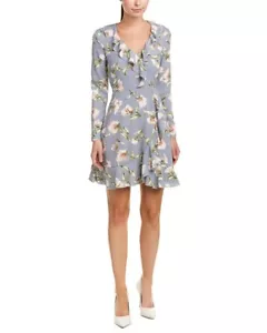 Romeo & Juliet Couture Women’s ruffle Shift dress grey floral print V neck New - Picture 1 of 2