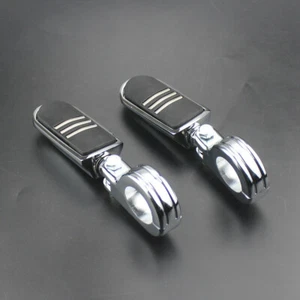 2x Motorcycle 1 1/2'' Highway Engine Guard Bar Mount Clamps Foot Pegs Footrest - Picture 1 of 8
