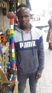 Handmade Beaded Xhosa Headband and XL Traditional African 90cm Knobkerrie Stick - Picture 1 of 10