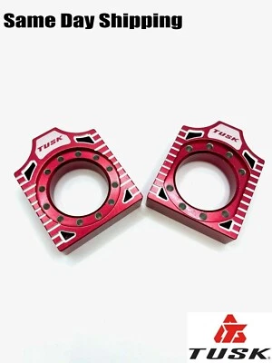 Tusk Aluminum Axle Blocks RED SUZUKI RM125 2002-2007 RM250 2002-2008 RM 125 250 - Image 1 of 3