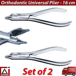 Set of 2 Universal Pliers 14 cm Professional Dental Orthodontic Laboratory Tools - Picture 1 of 7