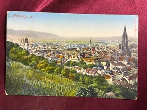 ca. 1910 FREIBURG Breisgau-Panorama-coloured-posted-AK/PK-7 - Picture 1 of 2