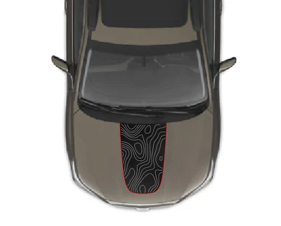 3 Tone Topographic Blackout Hood Vinyl Decal Fits Subaru Outback 2010-2024 - Image 1 of 4