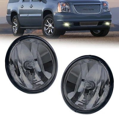 For 2007-2014 GMC Yukon Chevy Tahoe Avalanche Suburban Fog Lights Lamps Smoked - Image 1 of 4