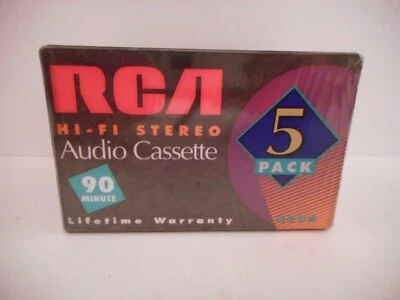 Paquete de 5 cintas de casete de audio RCA Hi-Fi 90 minutos selladas en envoltura Foto 1 de 4