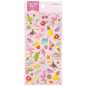Mind Wave Sparkleholic Transparent Gold Glitter Stickers / Tropical - Picture 1 of 2