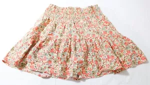 Universal Threads Women's Stretch Waist Floral Skirt EJ3 Coral Large NWT - Picture 1 of 3