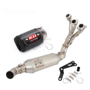 For Yamaha MT-09 Tracer 9 2021-2023 Exhaust System Header Pipe Carbon Muffler - Picture 1 of 11