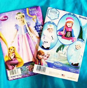 Lot of 2 - Simplicity Tangled Youth Dress & Frozen Winter Clothing Patterns