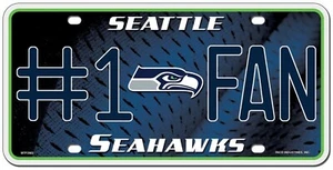 Seattle Seahawks #1 Fan Metal Embossed License Plate - Picture 1 of 1