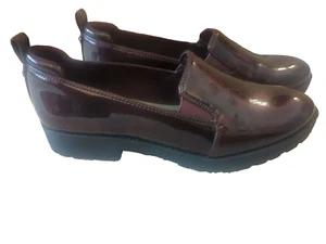 ANNE KLEIN AK SPORT CLOG NURSING STYLE SLIP ON BURGANDY PATENT LEATHER SHOE 6.5 - Picture 1 of 11