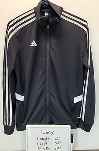 Adidas Aeroready Full Zip Track Jacket Zip Pockets Men's Large Black - Picture 1 of 13