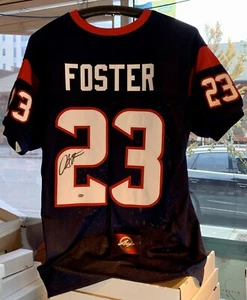 ARIAN FOSTER HOUSTON TEXANS AUTOGRAPHED NFL JERSEY LEAF COA - Picture 1 of 4