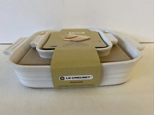 White Le Creuset Square Baking Dishes Set of 2 New - Picture 1 of 3