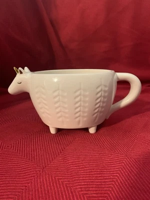 Taza de té café unicornio 3D de gres Opalhouse blanco y dorado taza patas casa de ópalo Foto 1 de 4