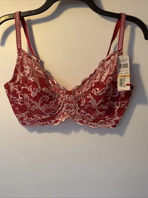 Sujetador con aros Wacoal rojo y blanco 65769 perdido en encaje 36DD Foto 1 de 4