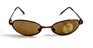 NWT Vintage 90's Small Oval Metal Sport Sunglasses (S. Brown) - Picture 1 of 5